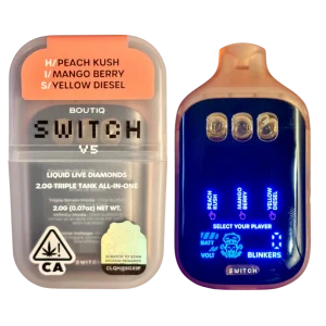 boutiq switch v5 peach kush × mango berry × yellow diesel