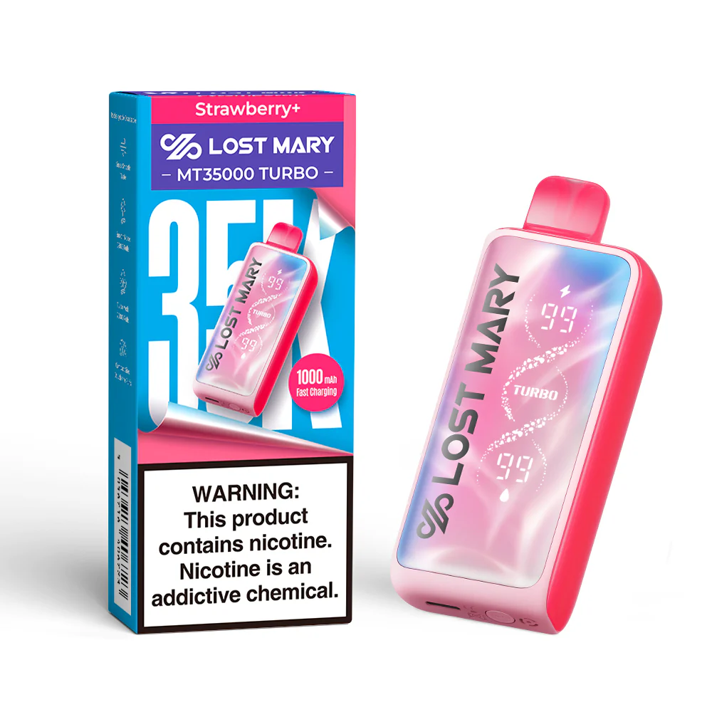 strawberry+ lost mary mt35000 turbo disposable vape
